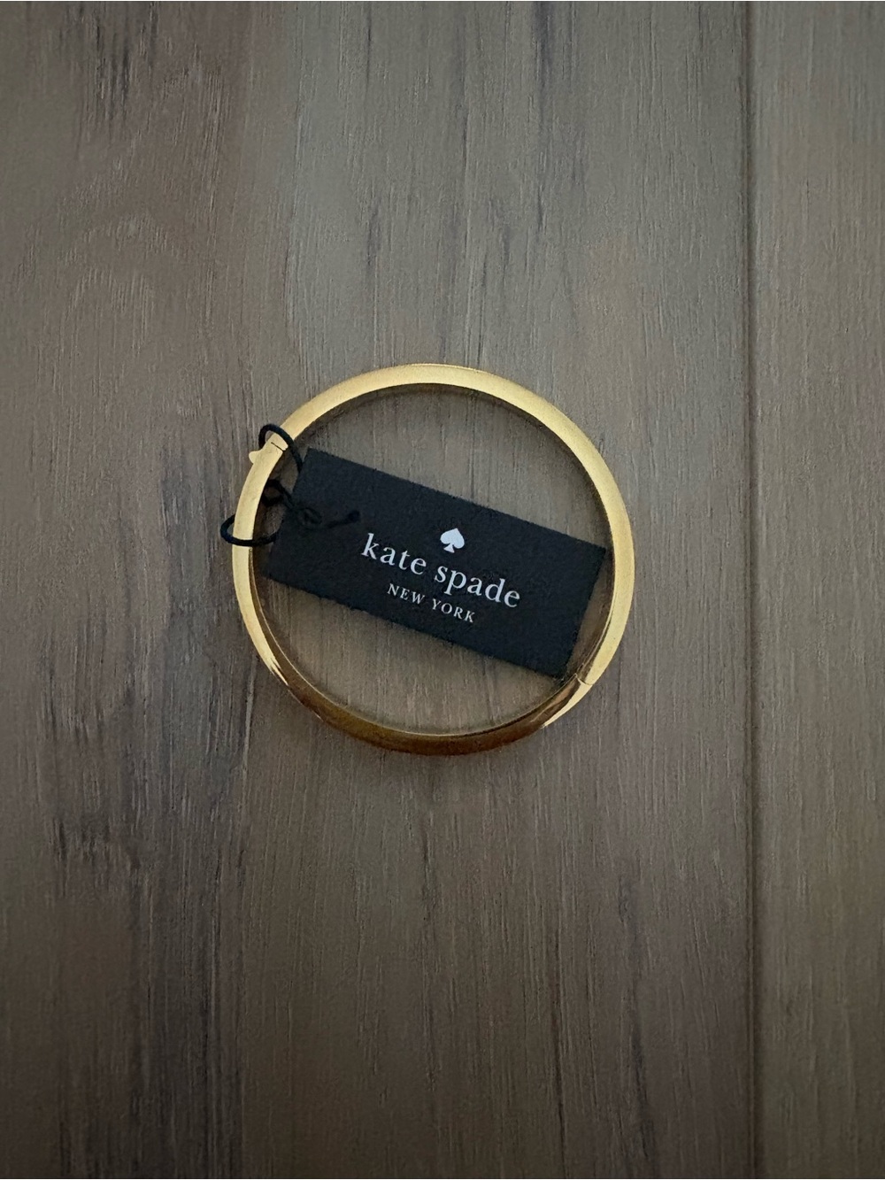 Kate Spade Gold and White Spade Enamel Hinged Bracelet - Picture 2 of 3